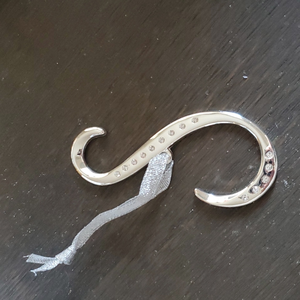 Silver Initial "S" Christmas ornament